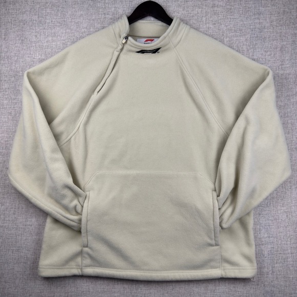 Formula 1 F1 PacSun Cream Fleece Quarter Zip Pullover Mens Medium Motorsport - Picture 3 of 11